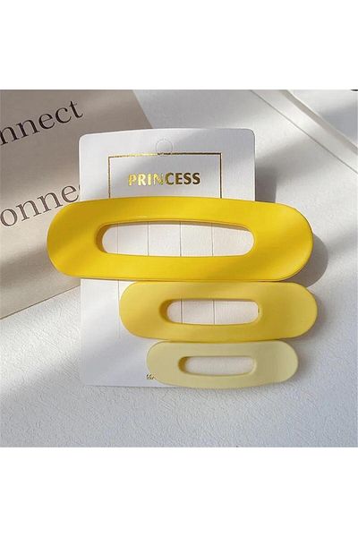 So Much Accesories So Much New Trend Clamp Buckle Set 3 Pieces Yellow
