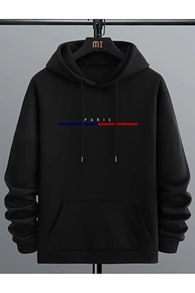 DAXİS Sportwear Company Erkek Baskılı Kapüşonlu Sweatshirt