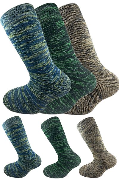 SİHİRLİ AYAKLAR Colorful 3 Pairs Thermal Unisex Men's and Women's Socks - Thick and Warm Heat Sink 38-42