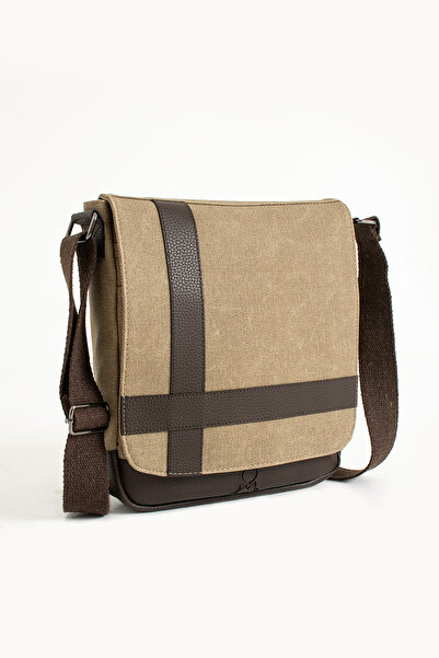 KASVA DERİ Kanvas Kumaş Postacı Çanta Çarpraz Çanta