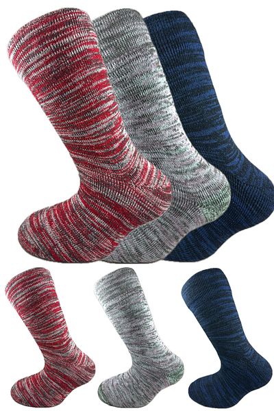 SİHİRLİ AYAKLAR Colorful 3 Pairs Thermal Unisex Men's and Women's Socks - Thick and Warm Heat Sink 38-42