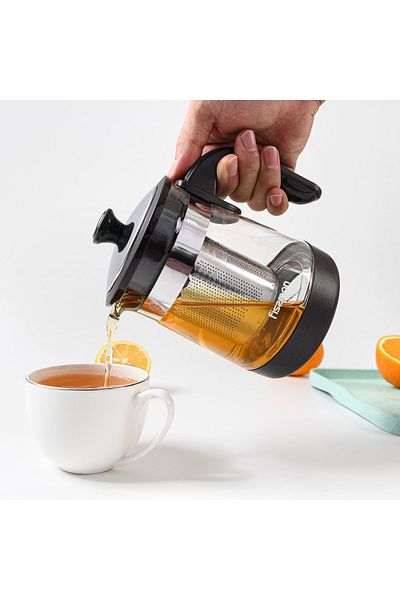 Fissman Glass Tea Pot with Filter 950mL, Glass Tea Pot Infuser, Great For Loose Leaf Tea