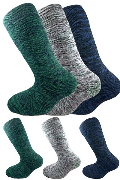 SİHİRLİ AYAKLAR Colorful 3 Pairs Thermal Unisex Men's and Women's Socks - Thick and Warm Heat Sink 38-42