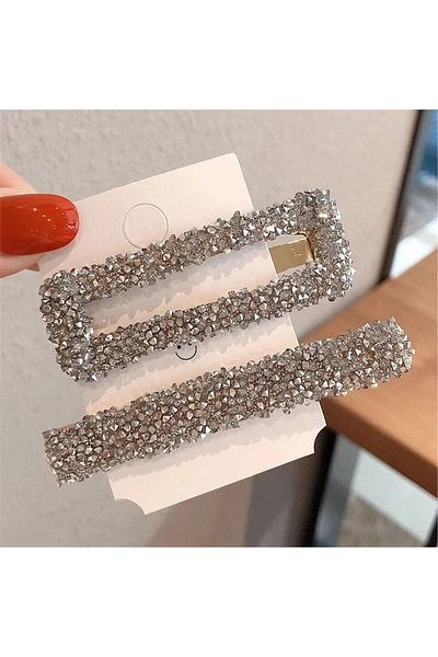 So Much Accesories So-much Women's New Season Luxury Natural Stone 2-Piece Card Side Collet Snap Buckle Silver-9