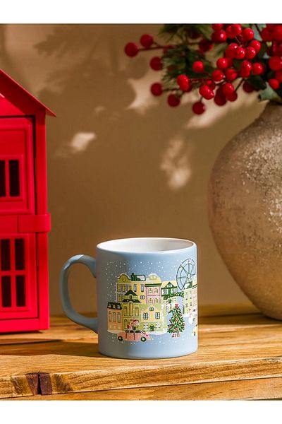 LC Waikiki Lcw Home Light Blue Printed Ceramic Mug 320 ml