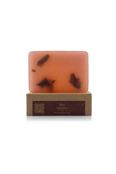 dionesse Natural Pomegranate Slider Soap 120 Gr - Handmade Natural Soap with Exfoliating Effect, Suitable for Skin Care