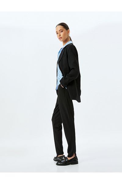 Koton Comfortable Fit Elastic Waist Crepe Fabric Pocket Carrot Cut Pants