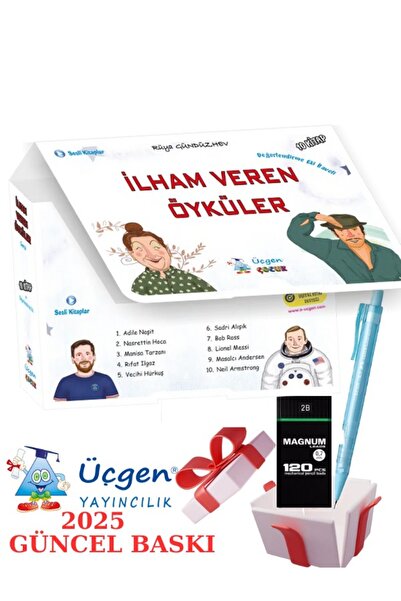Üçgen Yayıncılık Üçgen Çocuk İlham Veren Öyküler  (10 Kitap) + Faber Eğitim Seti