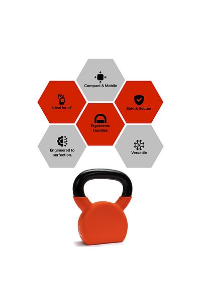 KETTLER Kettlebell of 6Kg (13.2LB) Includes 1 * 6Kg (13.2LB) | Orange | Material : Iron