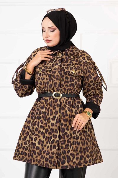 EBRUTESETTÜR Leopard Patterned Trench Coat