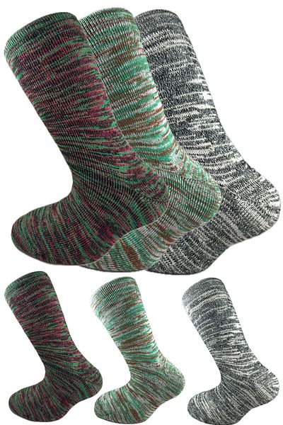 SİHİRLİ AYAKLAR Colorful 3 Pairs Thermal Unisex Men's and Women's Socks - Thick and Warm Heat Sink 38-42