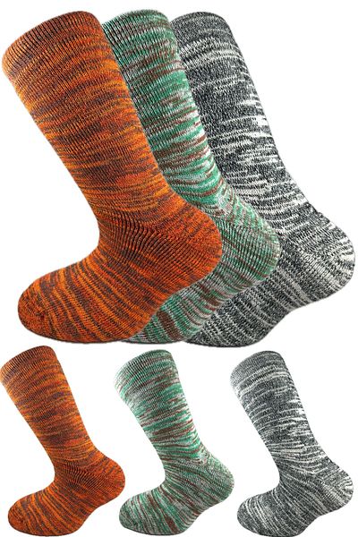 SİHİRLİ AYAKLAR Colorful 3 Pairs Thermal Unisex Men's and Women's Socks - Thick and Warm Heat Sink 38-42