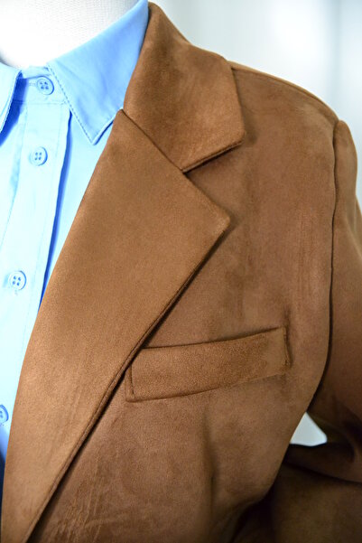 lasoie Taba Premium Süet Blazer Ceket