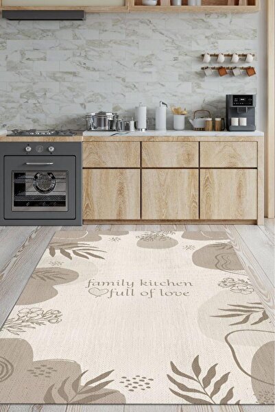 Homshtag Sevgi Dolu Aile Mutfağı Çok Renkli Mutfak Halısı Minimal Yazılı Mutf...