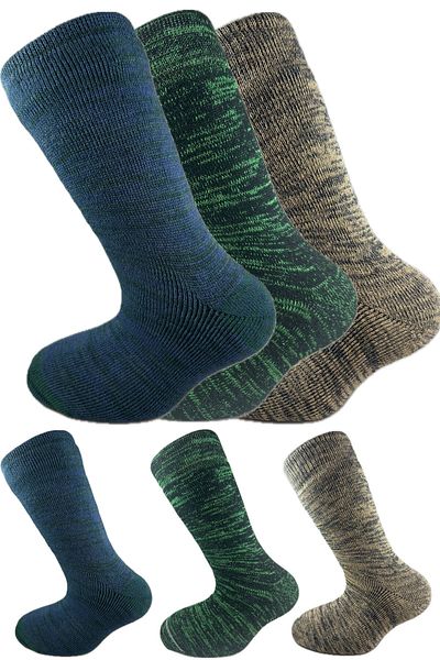 SİHİRLİ AYAKLAR Colorful 3 Pairs Thermal Unisex Men's and Women's Socks - Thick and Warm Heat Sink 38-42