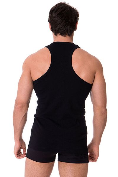DOREA Men's Black 5 Pieces Cotton Ribbed Sports Undershirt