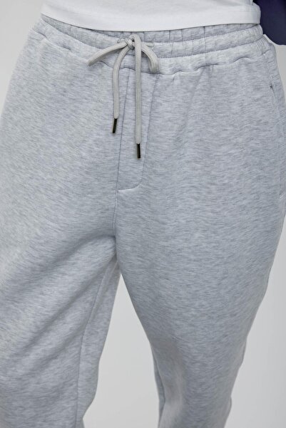 NOMARC Erkek Gri Paçası Lastikli Şardonlu Eşofman Altı