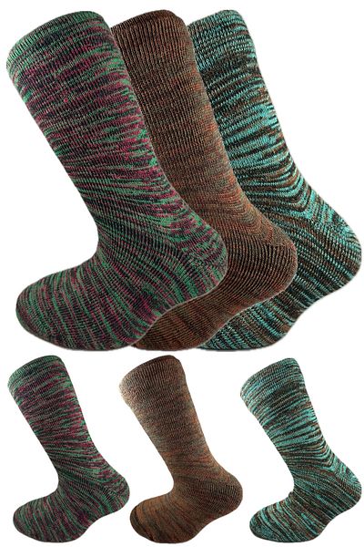 SİHİRLİ AYAKLAR Colorful 3 Pairs Thermal Unisex Men's and Women's Socks - Thick and Warm Heat Sink 38-42