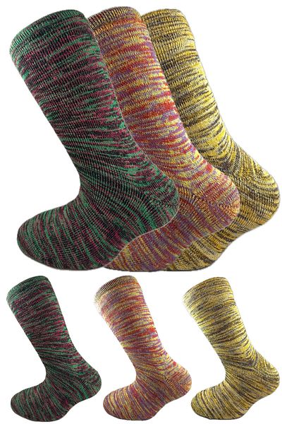 SİHİRLİ AYAKLAR Colorful 3 Pairs Thermal Unisex Men's and Women's Socks - Thick and Warm Heat Sink 38-42