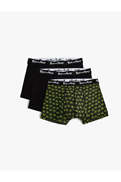 Koton Pamuklu Lisanslı Rick and Morty 3'lü Boxer Seti