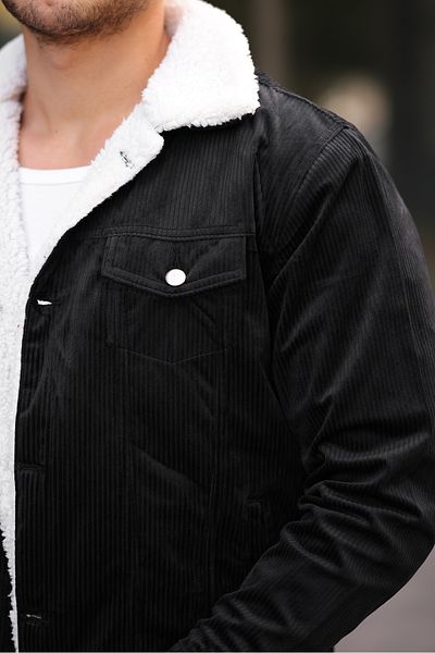 comstar Men's Trend Velvet Fur Jacket Black