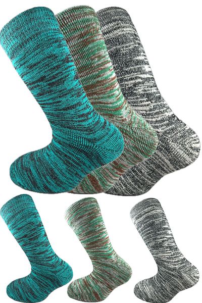SİHİRLİ AYAKLAR Colorful 3 Pairs Thermal Unisex Men's and Women's Socks - Thick and Warm Heat Sink 38-42