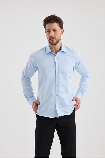 macharel jeans Ανδρικό μακρυμάνικο πουκάμισο με λεπτή εφαρμογή