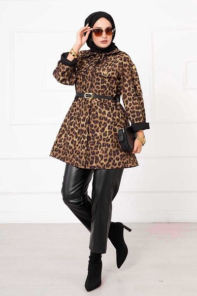 EBRUTESETTÜR Leopard Patterned Trench Coat