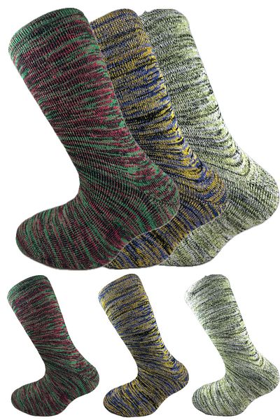 SİHİRLİ AYAKLAR Colorful 3 Pairs Thermal Unisex Men's and Women's Socks - Thick and Warm Heat Sink 38-42