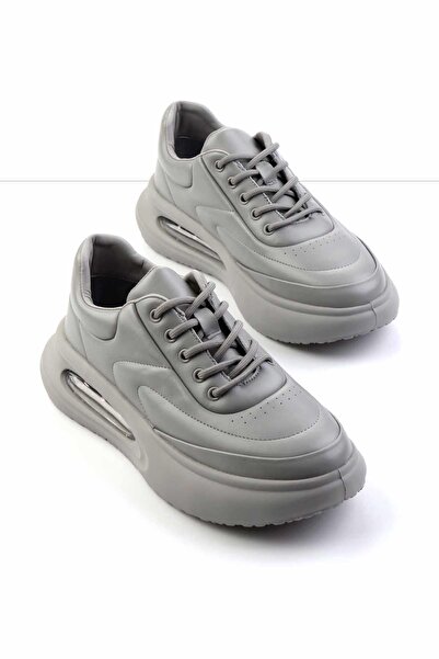 Guja Gri Hakiki Deri Erkek Sneaker E01185052803