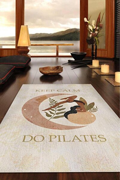Homshtag Sakin Ol Pilates Yap Pamuklu Dokuma Tabanlı Yıkanabilir Kaymaz Dekor...
