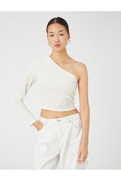 Koton Women's Ecru T-Shirt 3WAK50024EK