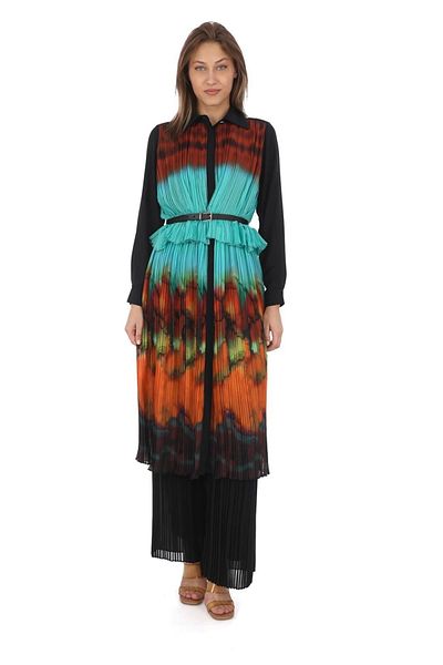 lodmela Tunica plisata colorata 4703-Mint - Adunare detaliata