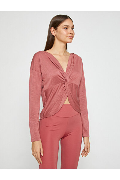 Koton Модален смесен суичър за йога - събиране на детайли, копринена текстура