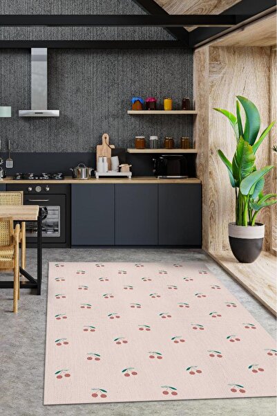 Homshtag Kiraz Kırmızı Halı Minimal Salon Halısı Renkli Mutfak Halısı Tarz Ot...