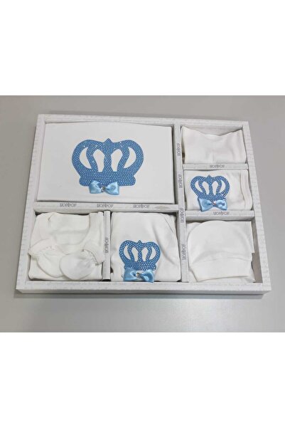 Sönmez Baby KRAL TAÇ BASKILI ON BİR PARÇA HASTANE ÇIKIŞI KUTULU BEBE SET