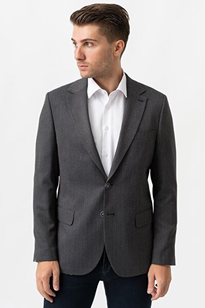 White Stone Terni C3003 Likralı Regular Fİt 6 Drop Ceket Desenli