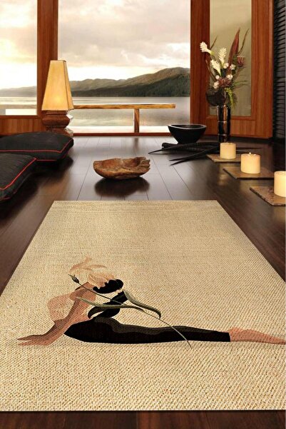 Homshtag Pilates Bej Renkli Yoga Sever Halısı Hediyelik Yıkanabilir Düz Renk ...