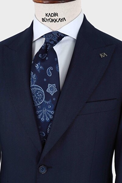 Kadir Büyükkaya Kırlangıç Yaka İki Düğmeli Erkek Takım Elbise-KAX1357S
