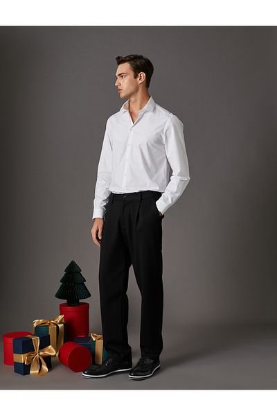 Koton Κλασικό πουκάμισο Slim Fit Μακρυμάνικο Κουμπωμένο