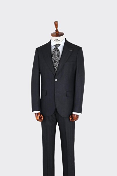 Kadir Büyükkaya Kırlangıç Yaka İki Düğmeli Erkek Takım Elbise-KAX1357S
