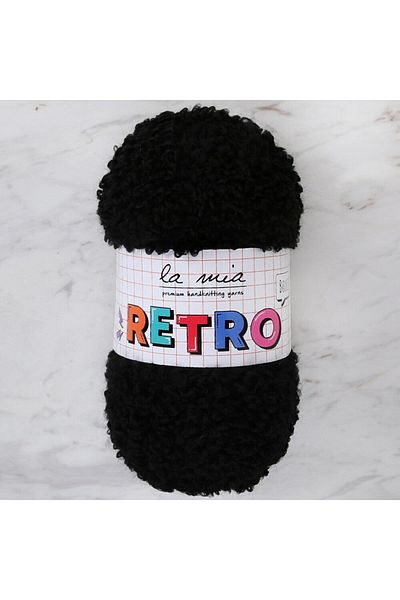 LA MİA YARNS La Mia Retro Black Hand Knitting Lanyard - Lm6500