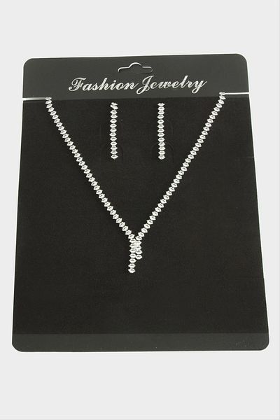 Bijuteri Net Tamtur Zircon Stone Luxury Set Necklace 4 mm