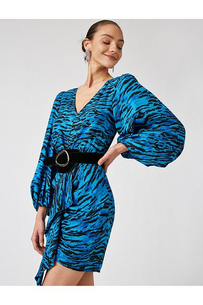 Koton Viscose Padding Mini Dress