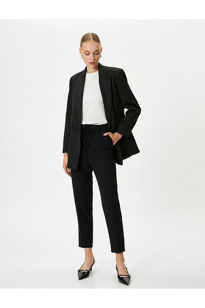 Koton Carrot Trousers with Lace Waist and Pocket Detail