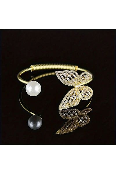 Ayzen Butterfly Design, Adjustable Bracelet with Rhinestones