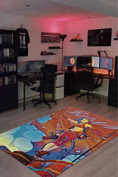 Homshtag Jinx Çok Renkli Oyuncu Halısı Zemini Çok Renkli Gamer Temalı League ...
