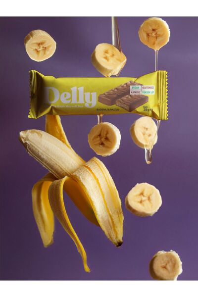 Delly Çikolata Kaplı Bademli & Muzlı Meyveli Bar 12 Adet X 35g
