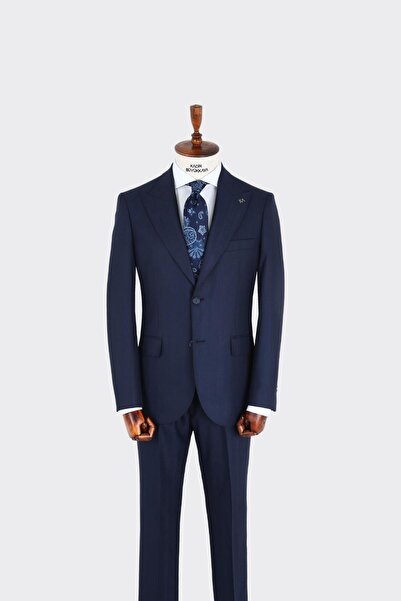 Kadir Büyükkaya Kırlangıç Yaka İki Düğmeli Erkek Takım Elbise-KAX1357S