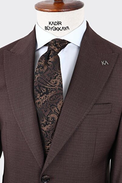 Kadir Büyükkaya Kırlangıç Yaka İki Düğmeli Erkek Takım Elbise-KAX1362S